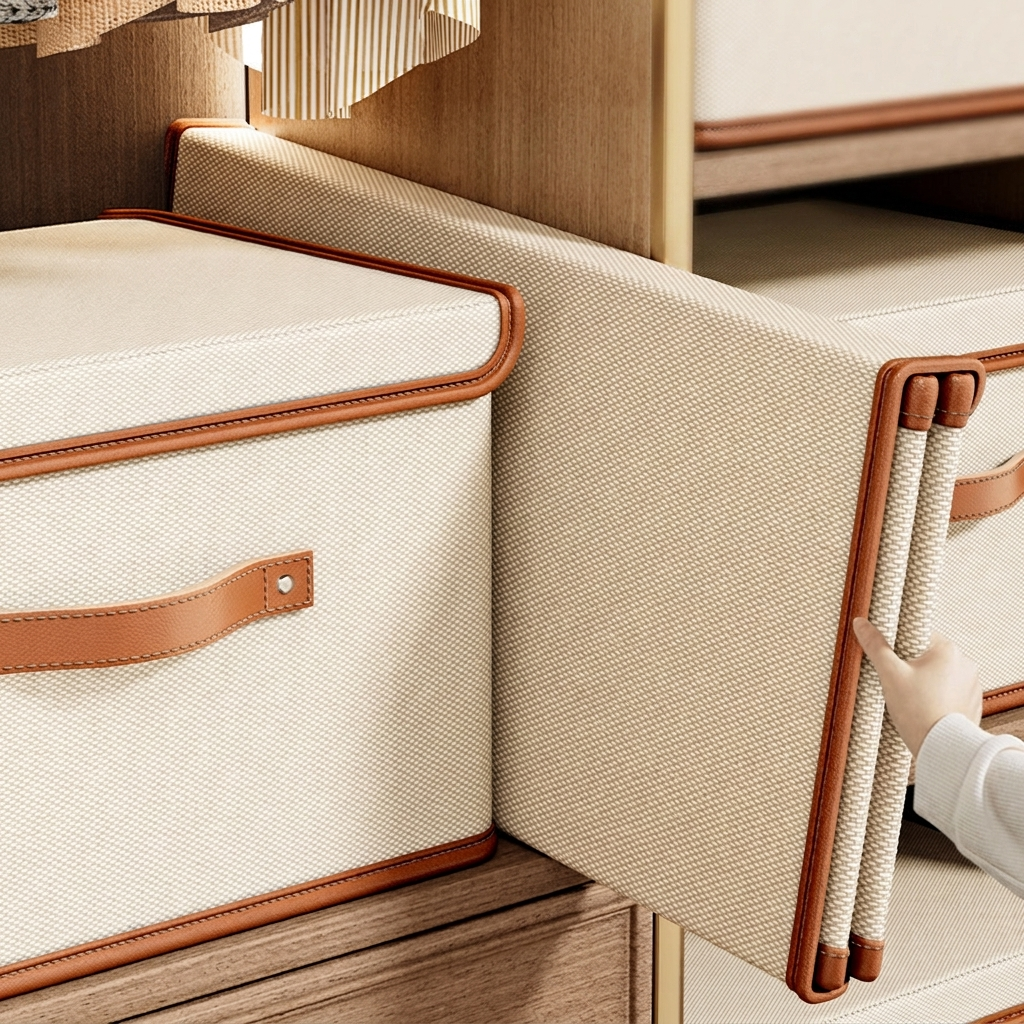 Foldable Fabric Storage Box with Lid Closet Organiser Home Decor