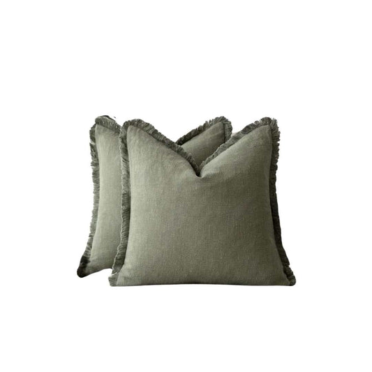 Ruffled Cotton Linen Cushion Cover Decorative Sofa Pillow Cover Home Decor