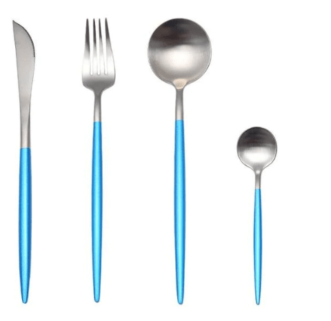Luxury 24-Piece Gold and Silver Stainless Steel Cutlery Set Kitchen Decor