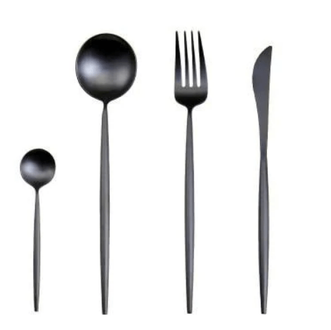 Luxury 24-Piece Gold and Silver Stainless Steel Cutlery Set Kitchen Decor