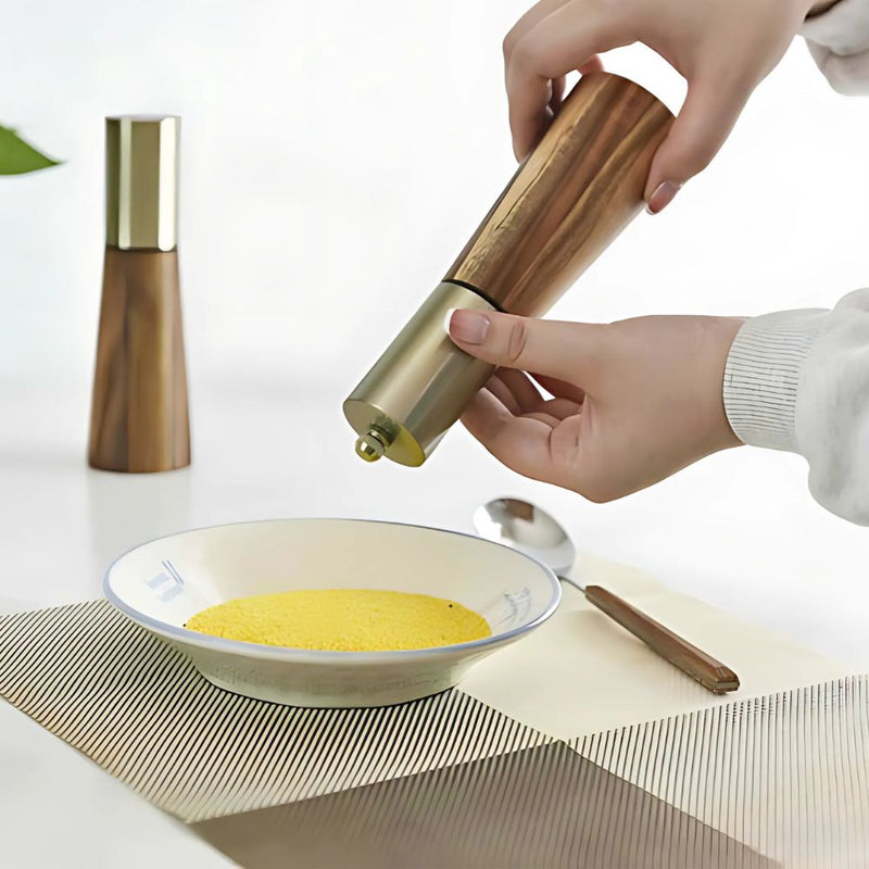 Wooden Salt and Pepper Mill Set Table Setting Kitchen Counter Decor