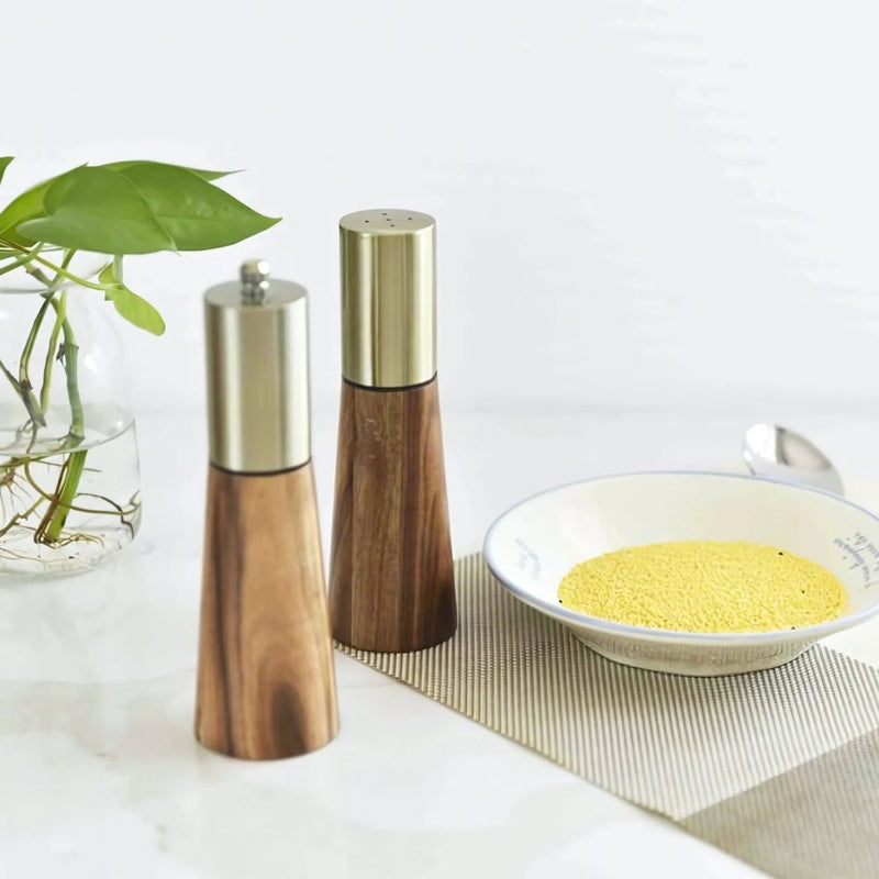Wooden Salt and Pepper Mill Set Table Setting Kitchen Counter Decor