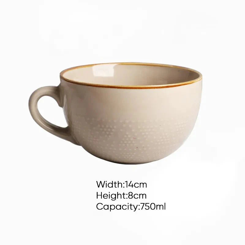 Coloured Ceramic Mug with Polka Dot Pattern Kitchen Decor