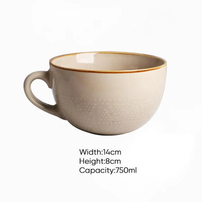 Coloured Ceramic Mug with Polka Dot Pattern Kitchen Decor