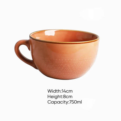 Coloured Ceramic Mug with Polka Dot Pattern Kitchen Decor