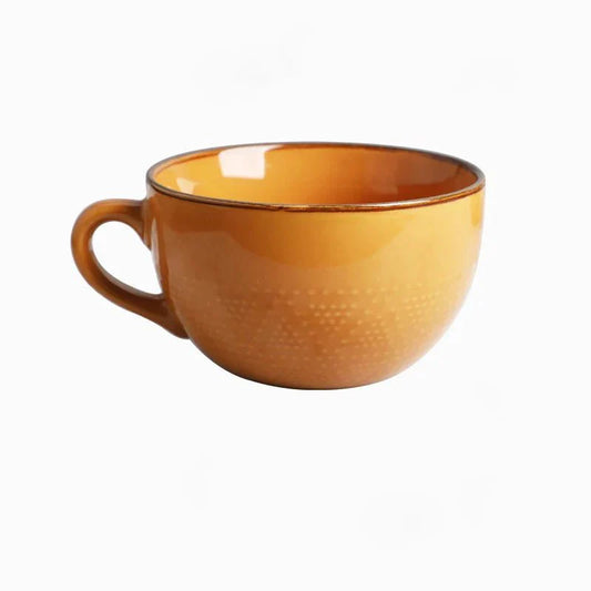 Coloured Ceramic Mug with Polka Dot Pattern Kitchen Decor
