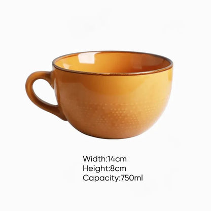 Coloured Ceramic Mug with Polka Dot Pattern Kitchen Decor