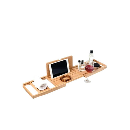 Extendable Bamboo Bath Tray Adjustable Bathtub Caddy Home Decor