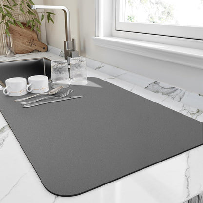 Quick Drying Diatomite Dish Mat Highly Absorbent Kitchen Decor