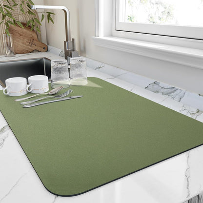 Quick Drying Diatomite Dish Mat Highly Absorbent Kitchen Decor
