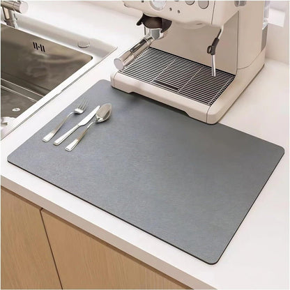 Quick Drying Diatomite Dish Mat Highly Absorbent Kitchen Decor