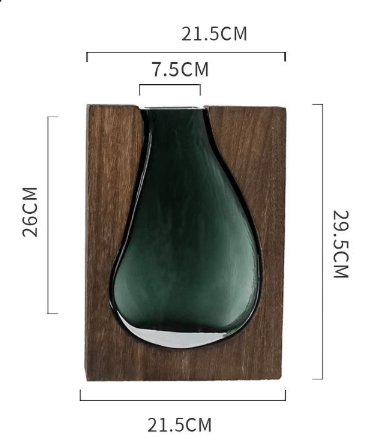 Minimalist Wood and Glass Vase Home Decor