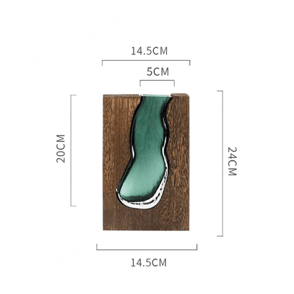 Minimalist Wood and Glass Vase Home Decor