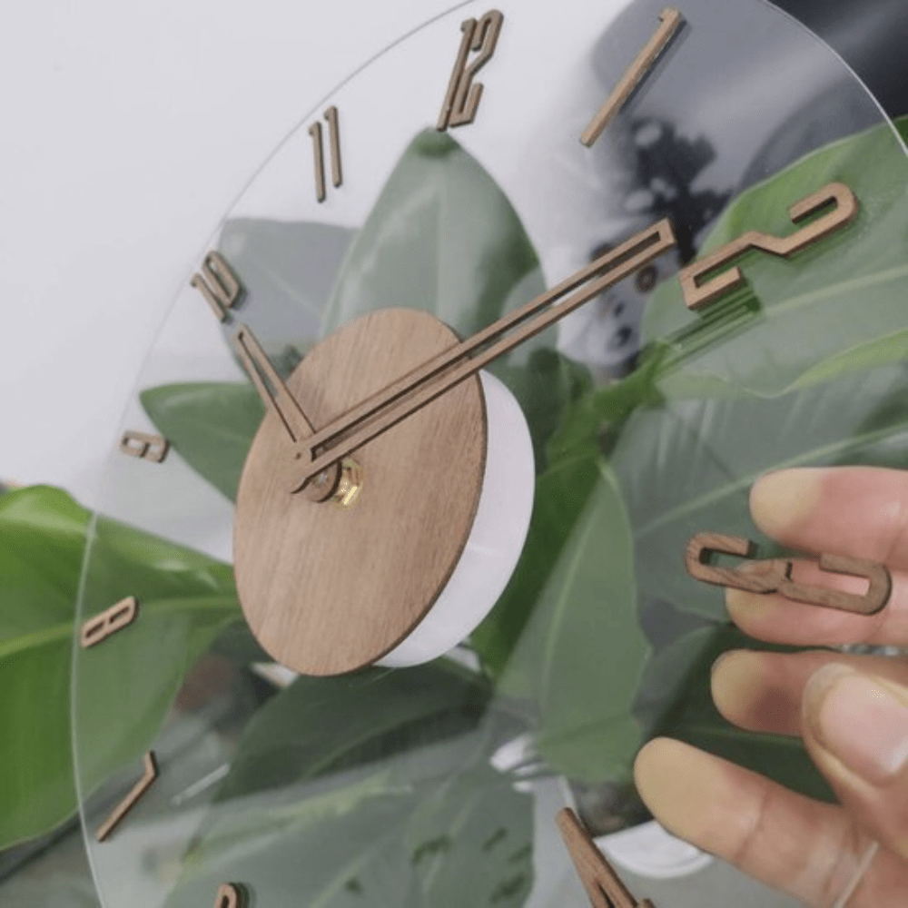 Wooden Wall Clock Silent Mechanism Modern Home Decor