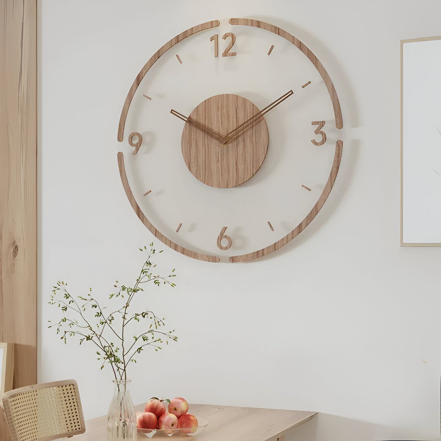 Wooden Wall Clock Silent Mechanism Modern Home Decor