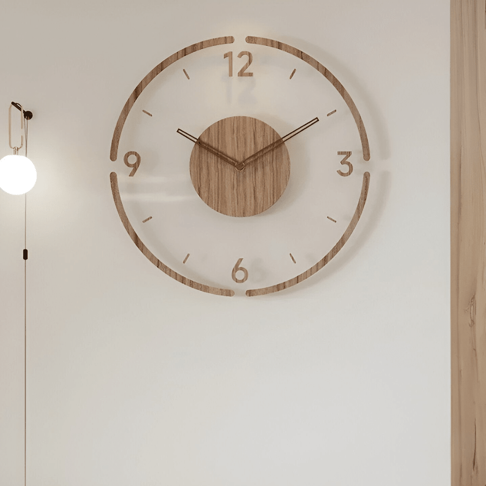 Wooden Wall Clock Silent Mechanism Modern Home Decor