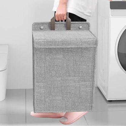 Wall-Mounted Foldable Laundry Basket Adhesive No-Drill Space-Saving Hamper Home Decor