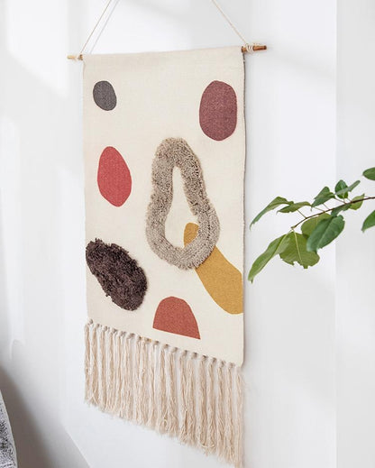Handwoven Cotton Wall Tapestry Geometric Boho Design Home Decor