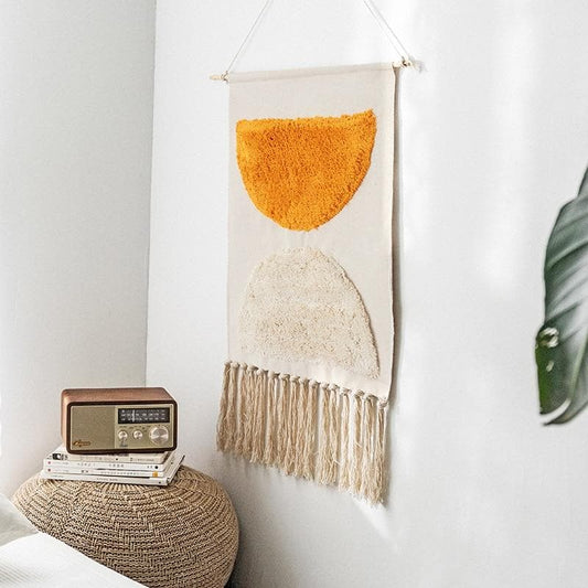Handwoven Cotton Wall Tapestry Geometric Boho Design Home Decor