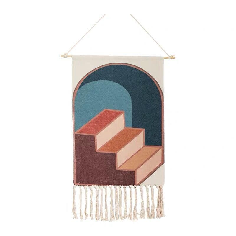 Handwoven Cotton Wall Tapestry Geometric Boho Design Home Decor