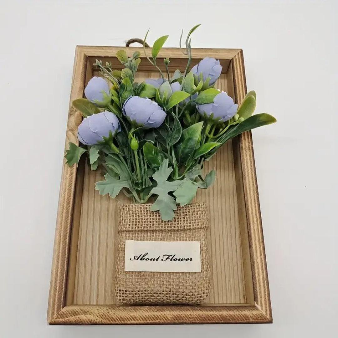 Rectangular Frame Wall Art Artificial Flowers