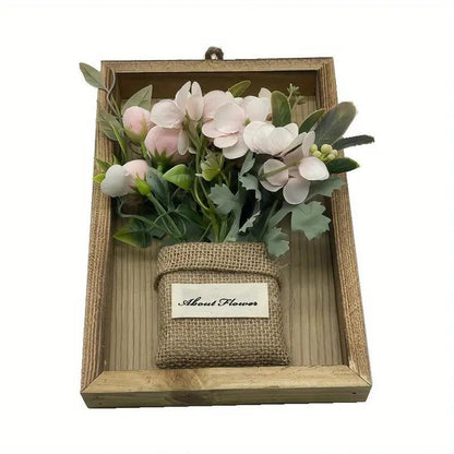 Rectangular Frame Wall Art Artificial Flowers