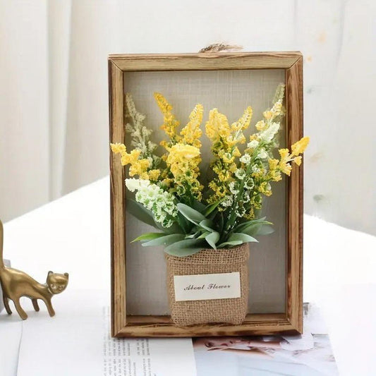 Rectangular Frame Wall Art Artificial Flowers