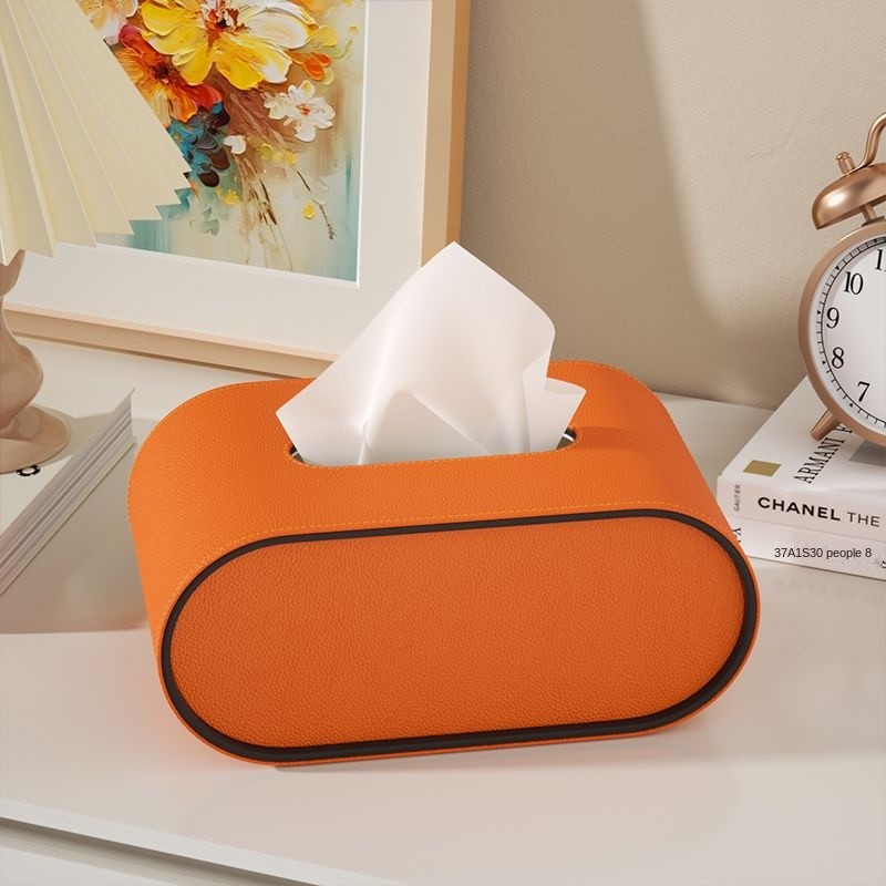 Leather Tissue Box Cover Premium PU Minimalist Bathroom Bedroom Decor