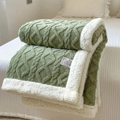 Snuggle Fleece Textured Throw Blanket Warm Cosy Sofa Bed Home Decor