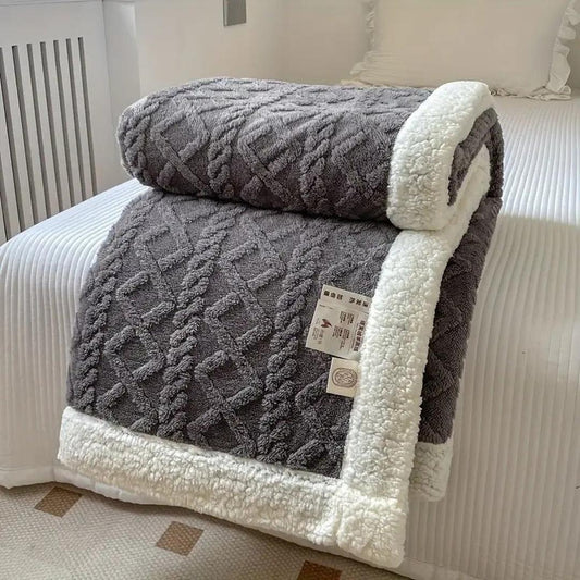 Snuggle Fleece Textured Throw Blanket Warm Cosy Sofa Bed Home Decor