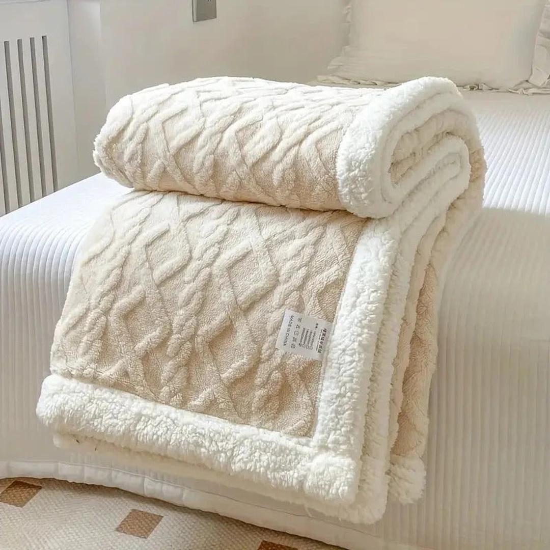 Snuggle Fleece Textured Throw Blanket Warm Cosy Sofa Bed Home Decor