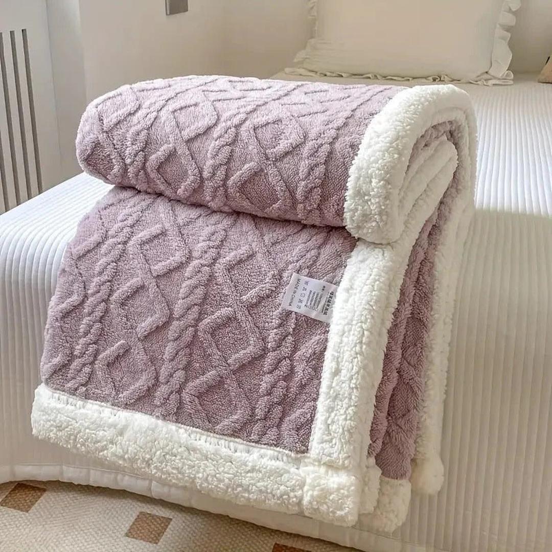 Snuggle Fleece Textured Throw Blanket Warm Cosy Sofa Bed Home Decor