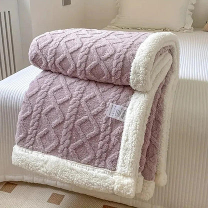 Snuggle Fleece Textured Throw Blanket Warm Cosy Sofa Bed Home Decor
