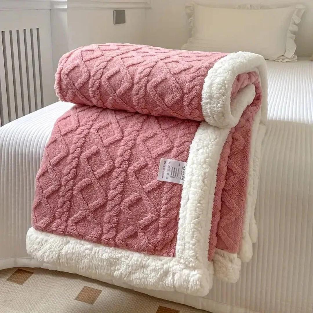 Snuggle Fleece Textured Throw Blanket Warm Cosy Sofa Bed Home Decor