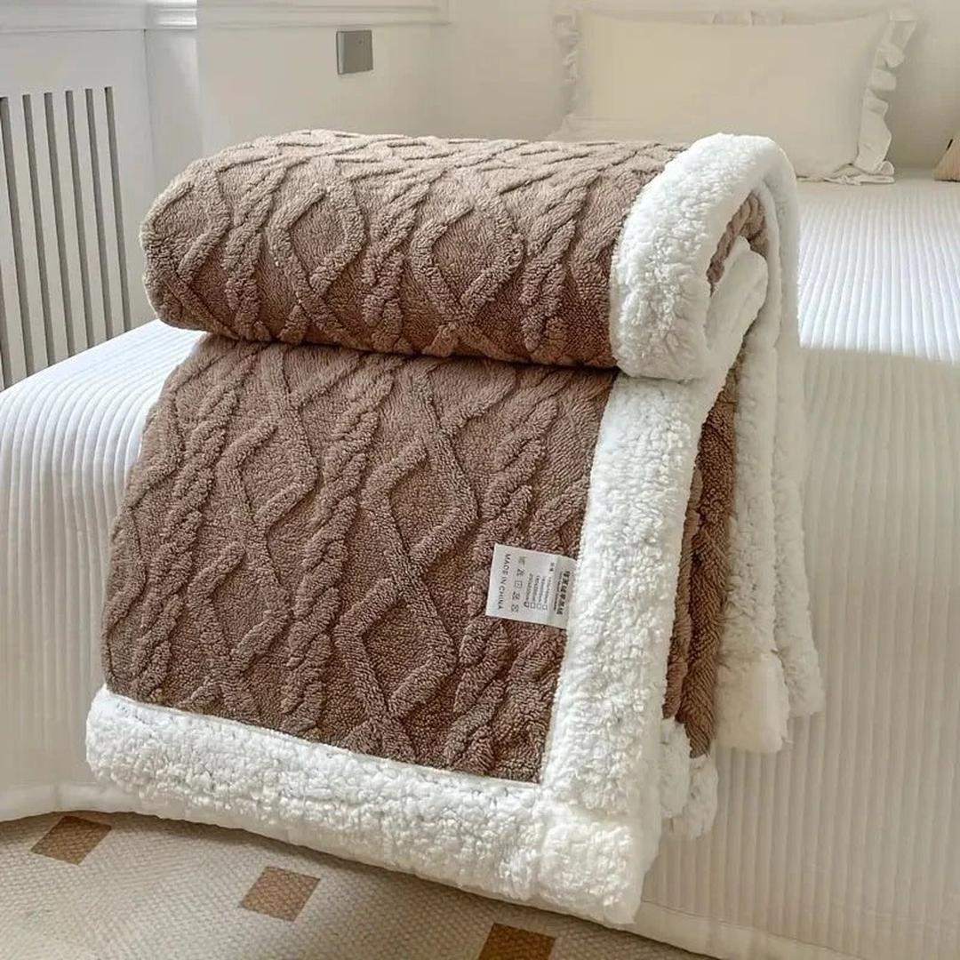 Snuggle Fleece Textured Throw Blanket Warm Cosy Sofa Bed Home Decor