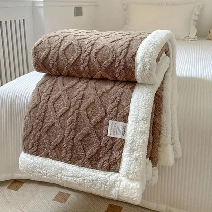 Snuggle Fleece Textured Throw Blanket Warm Cosy Sofa Bed Home Decor