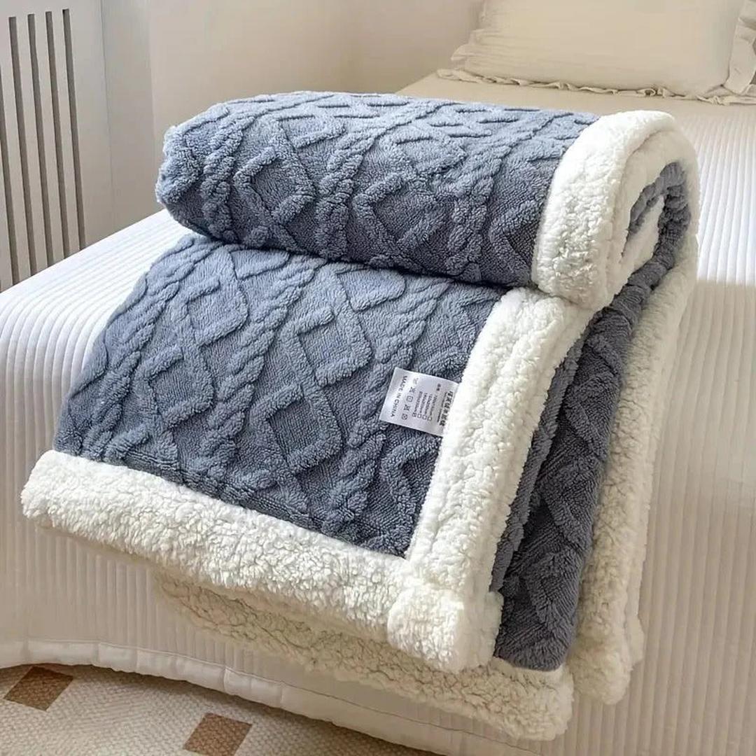 Snuggle Fleece Textured Throw Blanket Warm Cosy Sofa Bed Home Decor