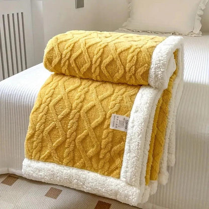 Snuggle Fleece Textured Throw Blanket Warm Cosy Sofa Bed Home Decor