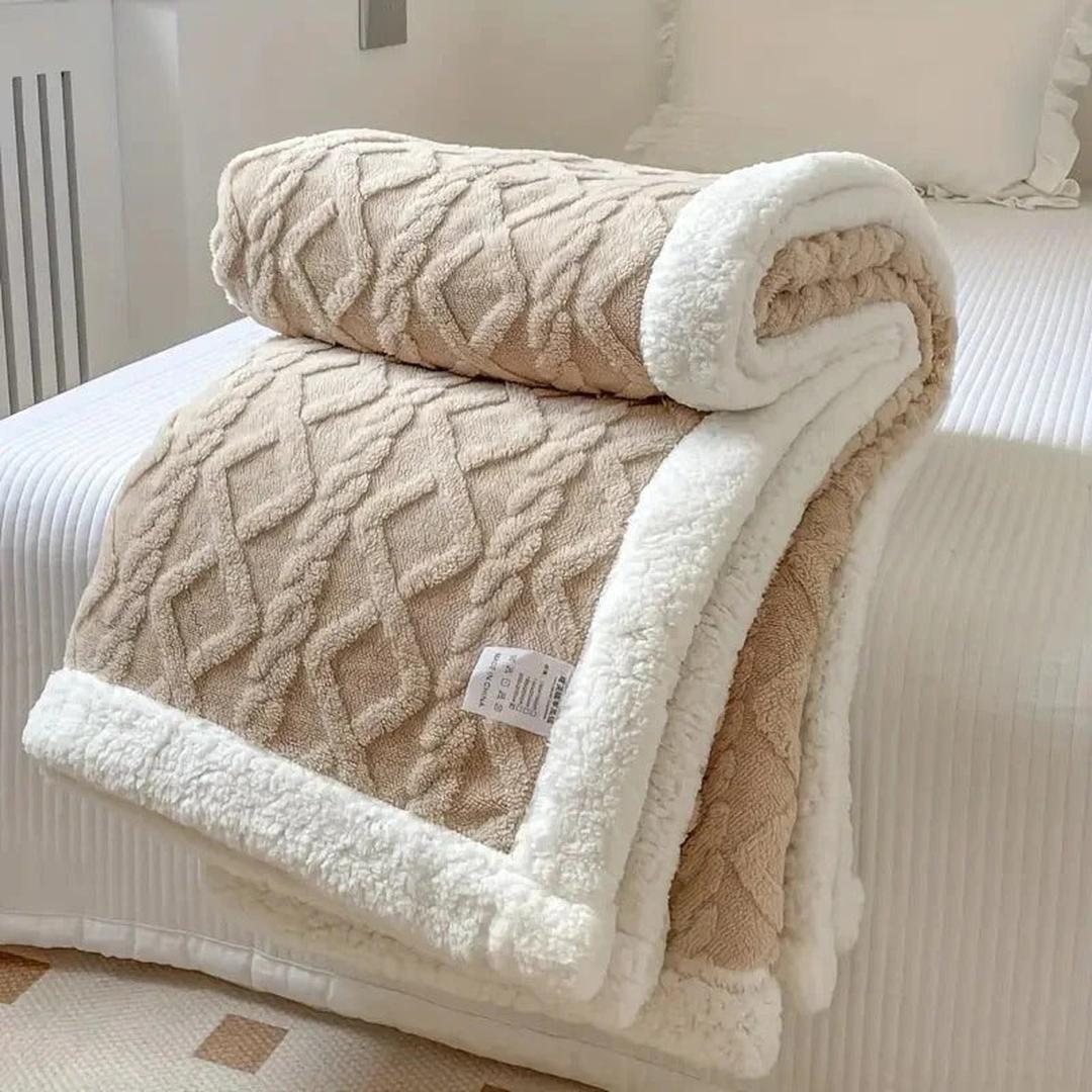 Snuggle Fleece Textured Throw Blanket Warm Cosy Sofa Bed Home Decor