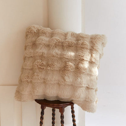 Rabbit Faux Fur Cushion Cover Luxury Soft Plush Sofa Pillow Cover Home Decor