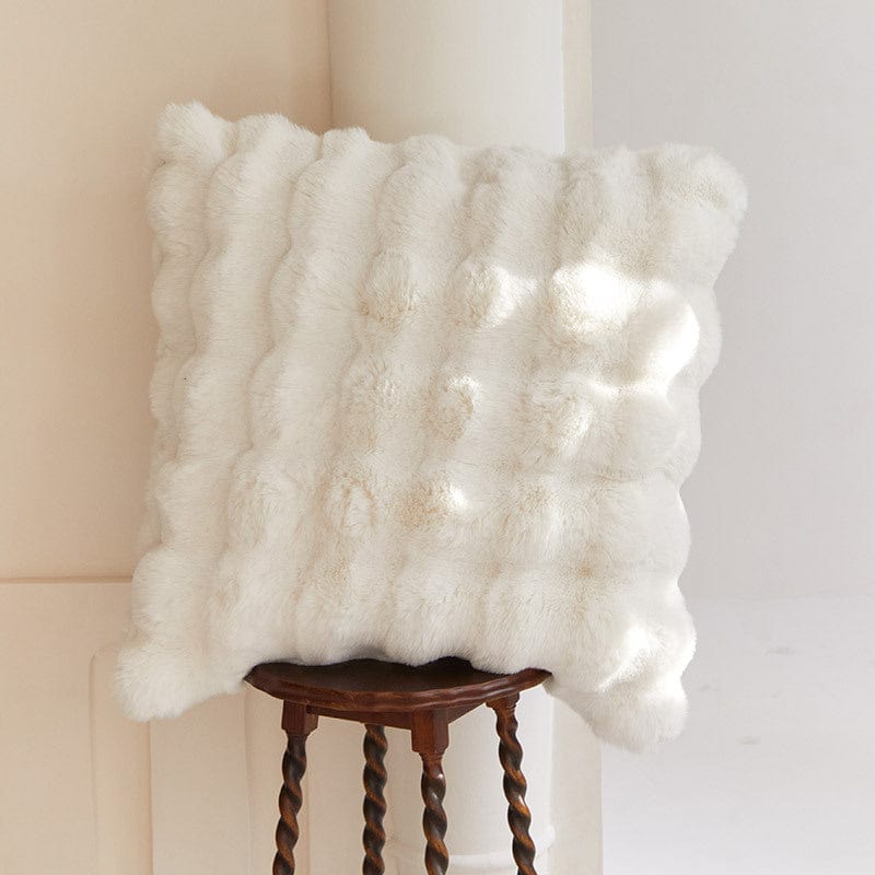 Rabbit Faux Fur Cushion Cover Luxury Soft Plush Sofa Pillow Cover Home Decor