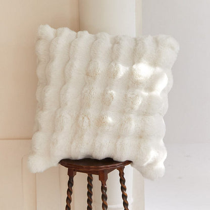 Rabbit Faux Fur Cushion Cover Luxury Soft Plush Sofa Pillow Cover Home Decor