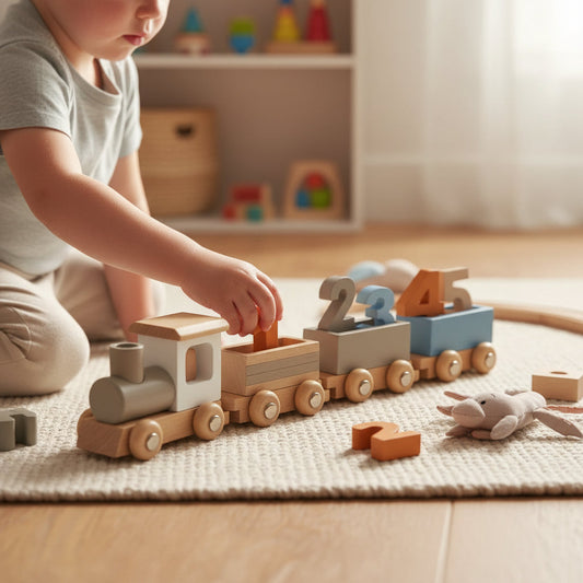 Wooden Train Set Montessori Playroom Toddler Gift Ideas
